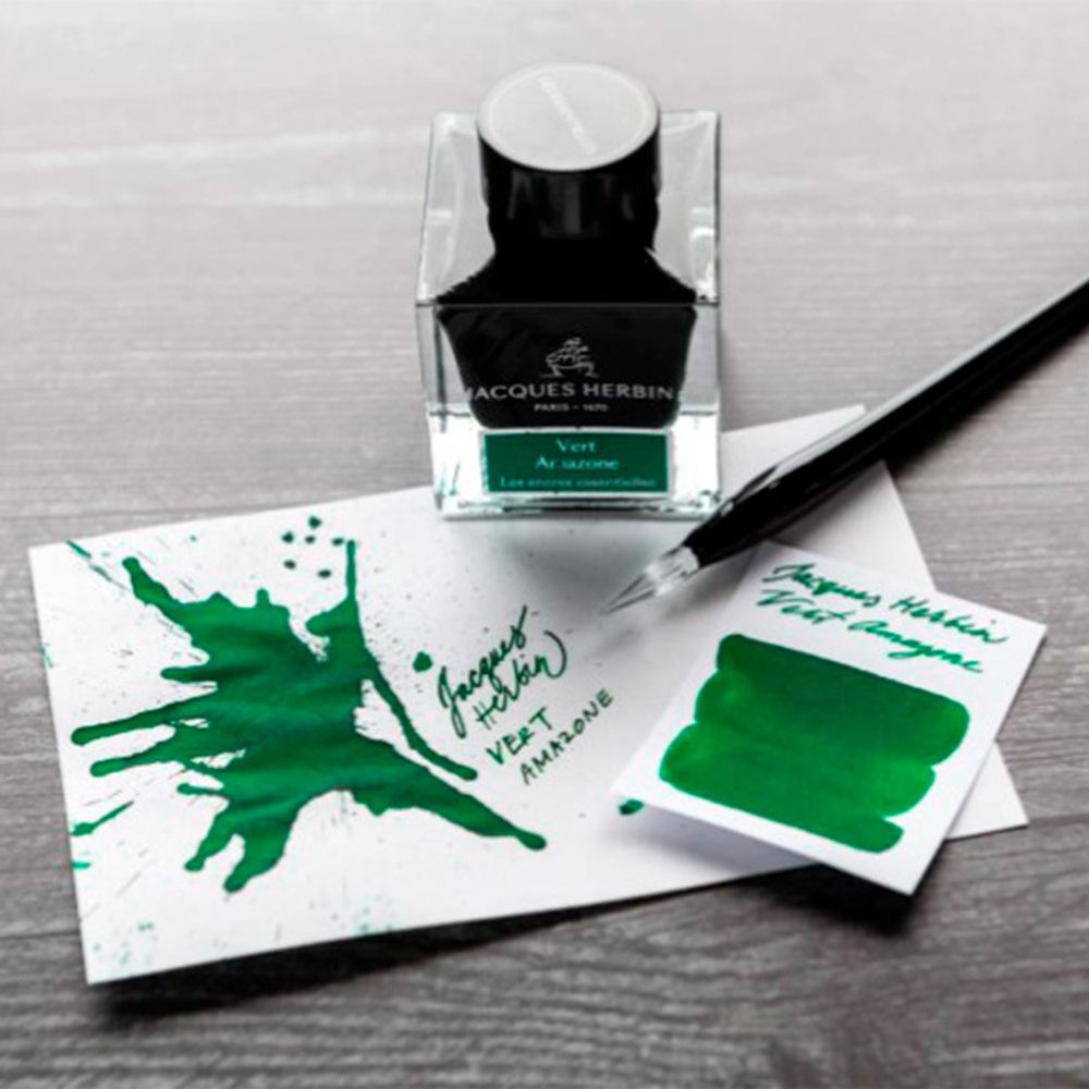 Чернила во флаконе Herbin Prestige 50 мл Vert amazone зеленые (13137JT) 2