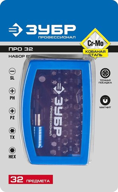 ЗУБР Про-32, набор бит, Профессионал (26394-H32)