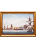 Картина маслом "Санкт-Петербург. Вид на Стрелку В.О" Жебровский