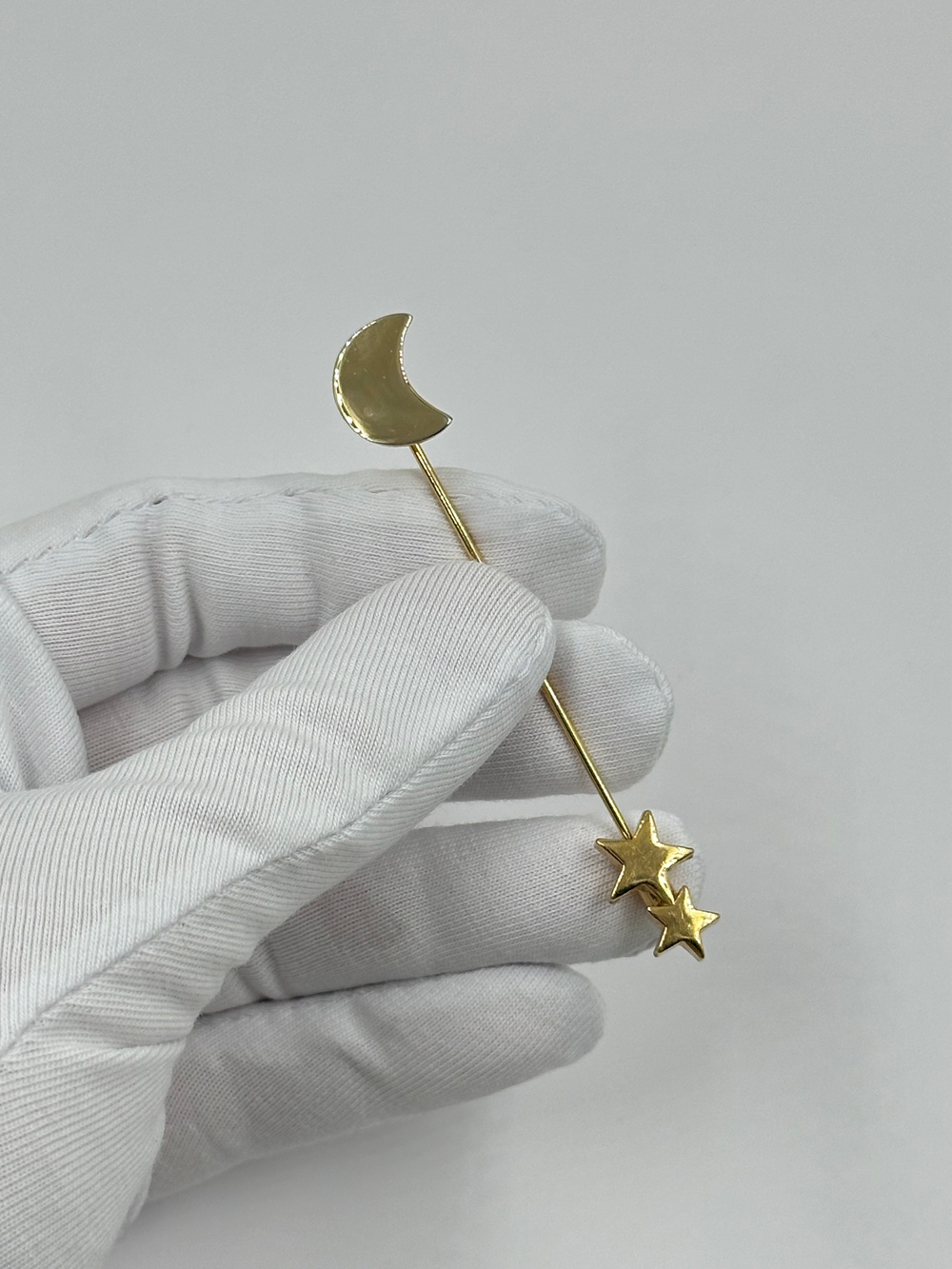 Брошь булавка с луной и звездами