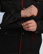 Костюм Нейч-2 СОП с капюшоном К. (тк.Смесовая,210) п/к, черный/красный