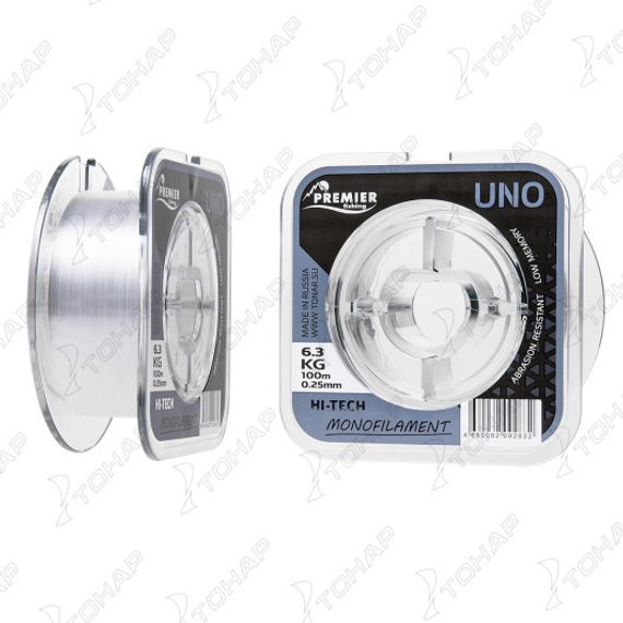 Леска UNO 0,25mm/100m Clear Nylon (PR-U-C-025-100) Premier Fishing