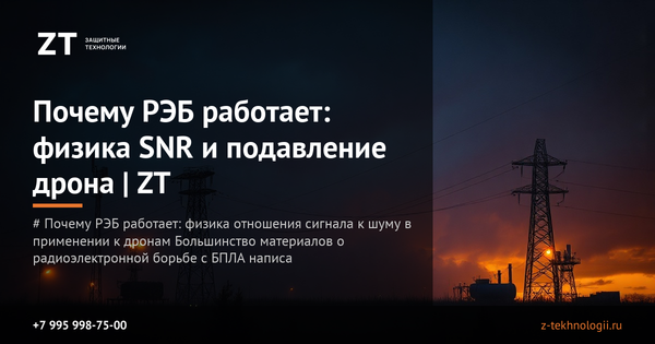 Почему РЭБ работает: физика SNR и подавление дрона | ZT Почему РЭБ работает: физика SNR и подавление дрона | ZT