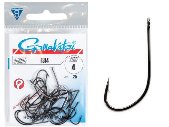 Крючки Gamakatsu F314 HOOKS BLACK разм. 04 25шт.