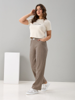 Брюки Б-18/бежевый-мелкаяклеточка
