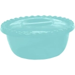 Миска круглая 3л с крышкой аквамарин (комплект 35 шт)