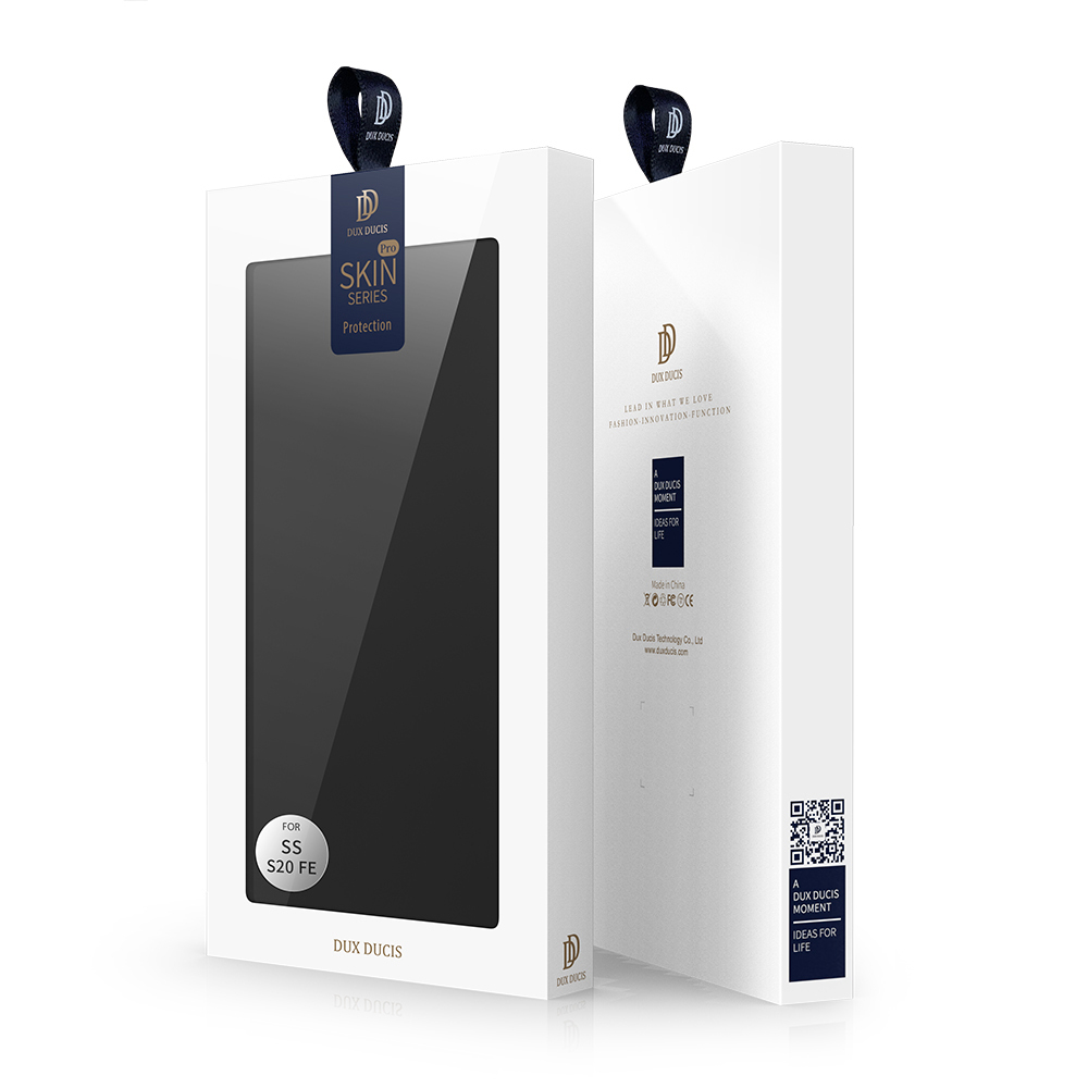 Чехол книжка из PU кожи черного цвета от Dux Ducis для Samsung Galaxy S20 FE, серия Skin Pro Series Case