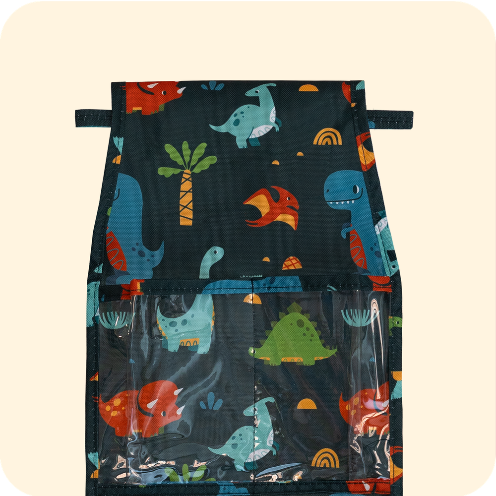 Кармашки для детского сада на липучке. Динозавры принт