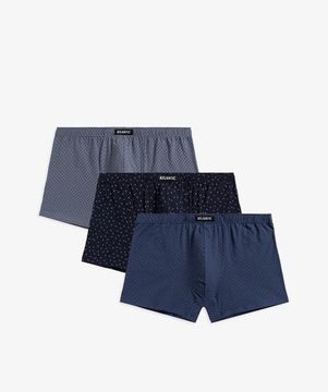Трусы мужские боксеры (3шт), Atlantic 3MH-190, серый + темно-синий + индиго