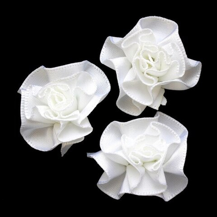 JY100028 Цветок текстильный декоративный, 2,5см, цв.белый 029