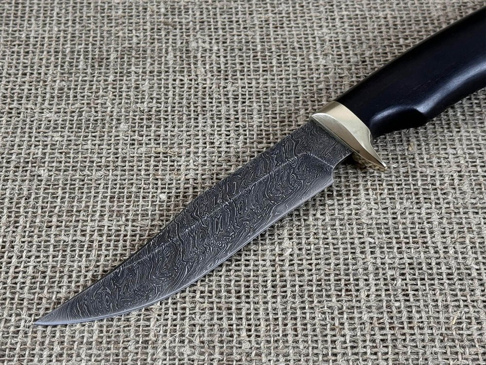 Нож "Скорпион", дамасская сталь, рукоять черный граб мореный