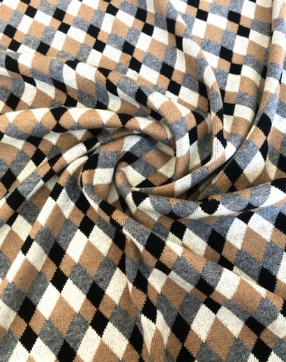 Трикотаж принт геометрия, беж, серый, белый  вискоза ORLA