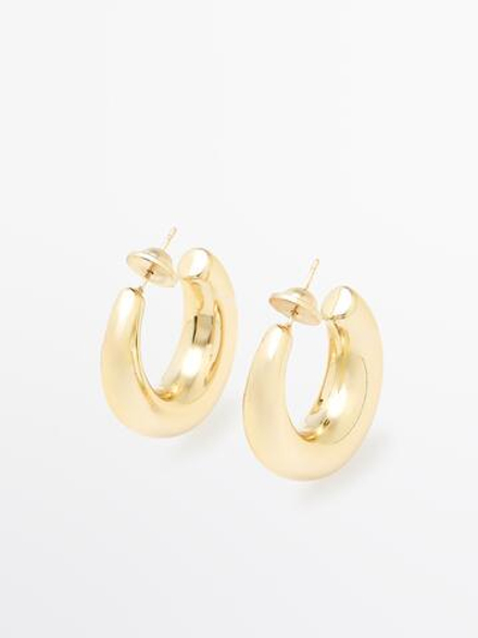 Massimo Dutti Серьги-кольца, золотистый