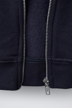 ZARA ТОЛСТОВКА НА МОЛНИИ С ВЫШИВКОЙ «МЕДВЕДЬ», СИНИЙ