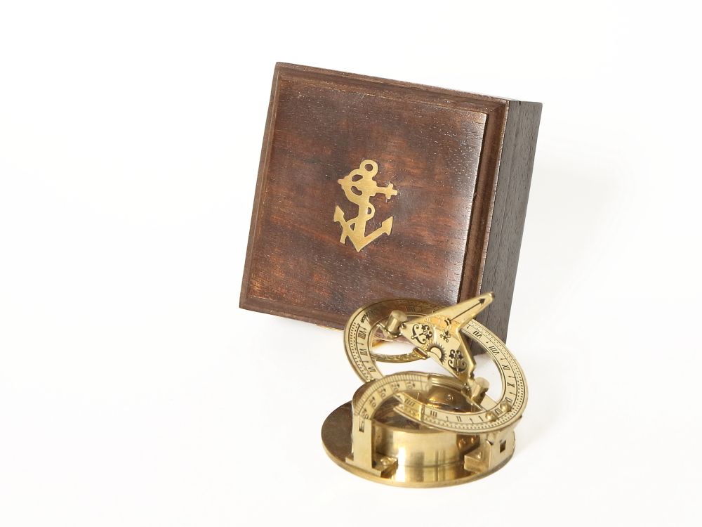 Nautical Морской компас в деревянном футляре