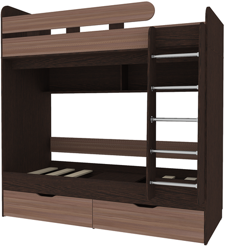 Двухъярусная кровать КарИВи Юниор 5 80х190 Венге Бодего Темный