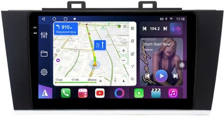 Магнитола для Subaru Outback 5, Legacy 6 2014-2020 - FarCar 557M монитор 9.5" QLED на Android 14, TS18, CarPlay, 4G SIM-слот