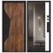 Купить Входная дверь Сапсан шагрень чёрная дуб старый ПВХ белый матовый с зеркалом и электронным замком