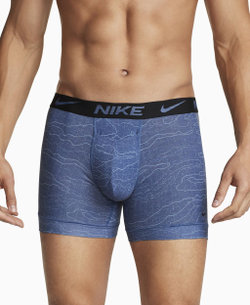 Мужские спортивные боксеры Nike Dri-Fit ReLuxe Boxer Brief 2P - navy coded print/worn blue heather