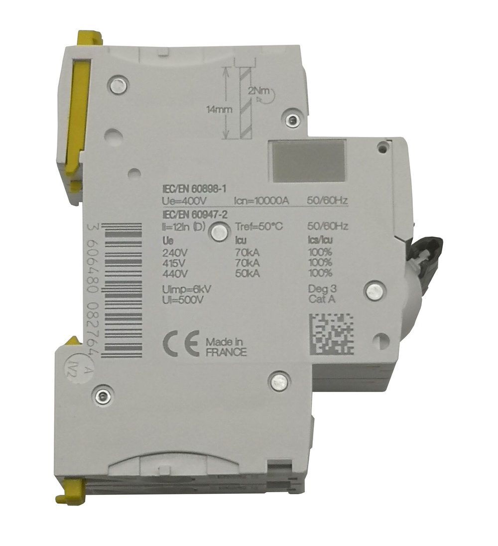 Автоматический выключатель Schneider Electric iC60H D 2P 2A 10кА  A9F85202 Серия Acti 9 два полюса 2 ампера ток расцепления D 10 килоампер