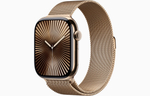 Apple Watch Series 10, 42 мм, титан Золотого цвета, миланский сетчатый браслет