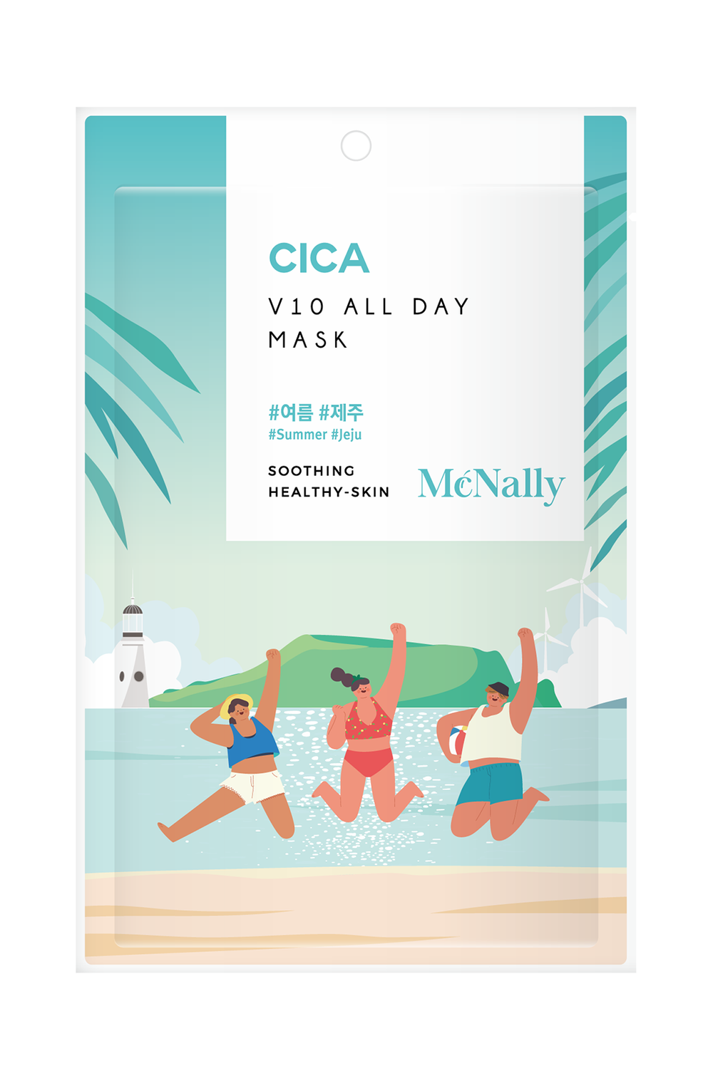 MCNALLY - МАСКА ТКАНЕВАЯ ДЛЯ ЛИЦА С ЭКСТРАКТОМ ЦЕНТЕЛЛЫ V10 ALL DAY MASK CICA, 25 ML