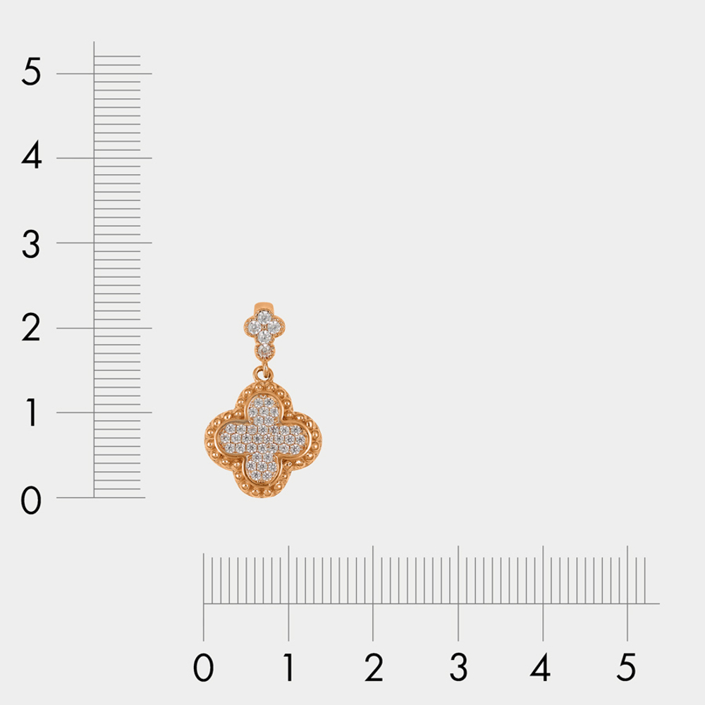 Подвеска из розового золота 585 пробы с фианитами для женщин (арт. 75637)