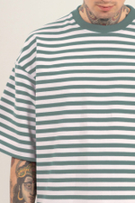 Футболка KUL'TURA OverSize "Basic" Полоска Светлый Хаки