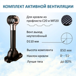 Турбодефлектор TD110 НСТ, вент.выход 110 не утепленный, для кровельного профнастила 20мм, черный