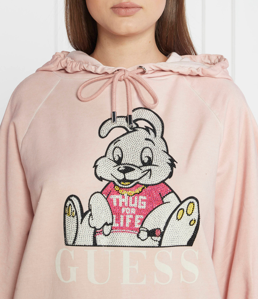 Худи xbrandalised leon washed bunny GUESS - пудро-розовый(W3BQ03 K9R31)
