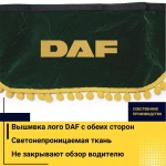 Ламбрекен DAF (флок, зеленый, желтые шарики) 230см