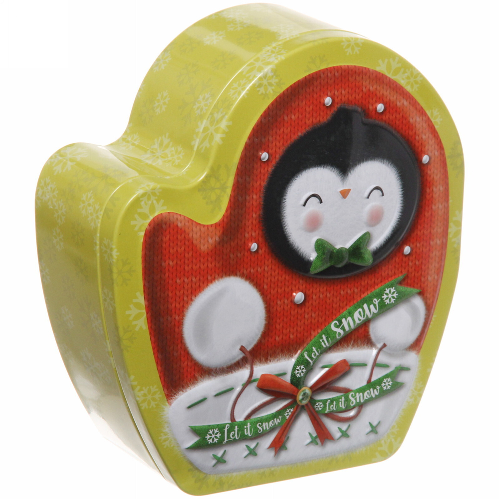 Банка жестяная «Варежка» пингвин 14*13*5см