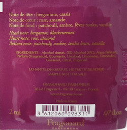 Ароматическая салфетка Rose ambre жен.