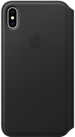 Кожаный чехол Apple Leather Folio для iPhone XS Max, цвет (Black) черный (MRX22ZM/A)