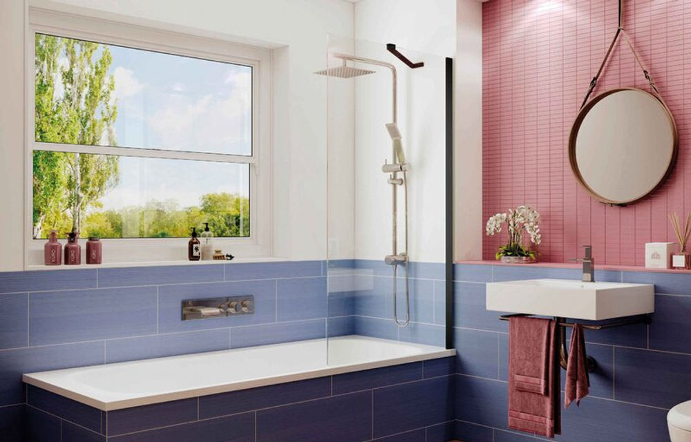 Шторка для ванны Ambassador Bath Screens 16041206 (70х140) черный,стекло прозрачное,неподвижное,1 место