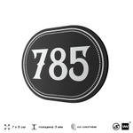 Номерок на дверь квартиры 785, для кабинета, офиса, шильдик 9 х 7 см, черный, Айдентика Технолоджи