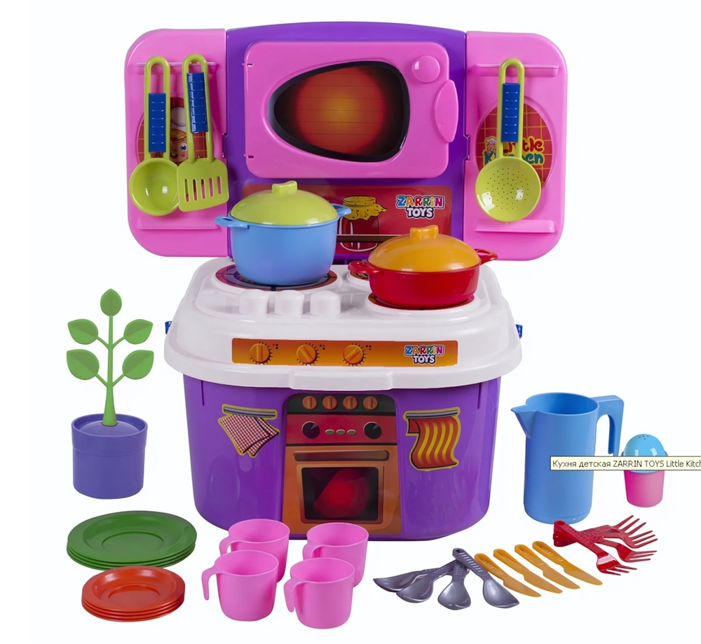 Кухня игровая Little Kitchen с набором, 37 предм., фиолет. (Орион)