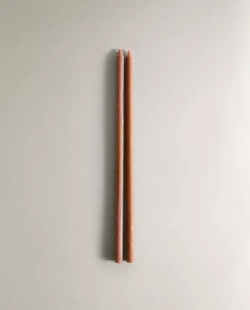 ZARA HOME НАБОР ЦВЕТНЫХ ДЕКОРАТИВНЫХ СВЕЧЕЙ ( 2 ШТ.), БЕЖЕВЫЙ