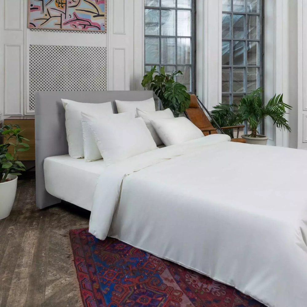 Простыня на резинке 120x200x25 Mollen жемчужно-белая