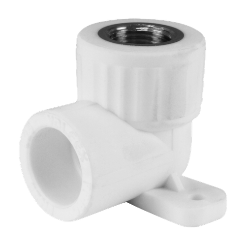 Угольник PP-R комбинированный белый ВР Дн 20х3/4" с креплением VALFEX 10120225