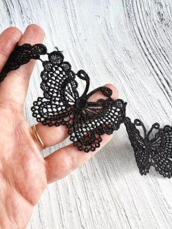 Тесьма кружево для рукоделия и вязания бабочки