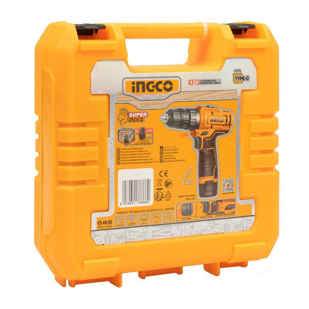 Шуруповерт INGCO 12В 2х1,5 Ач
