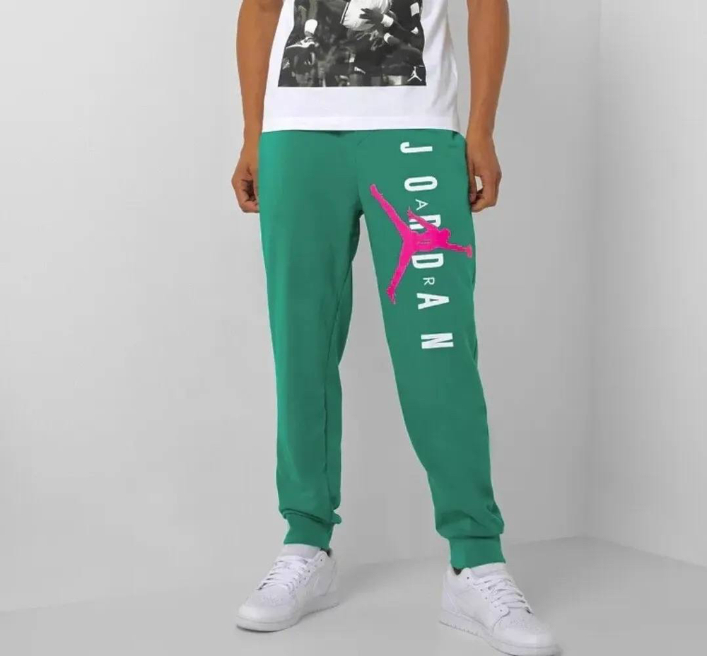 Air Jordan Fleece Joggers Sweatpants "Green Pink"