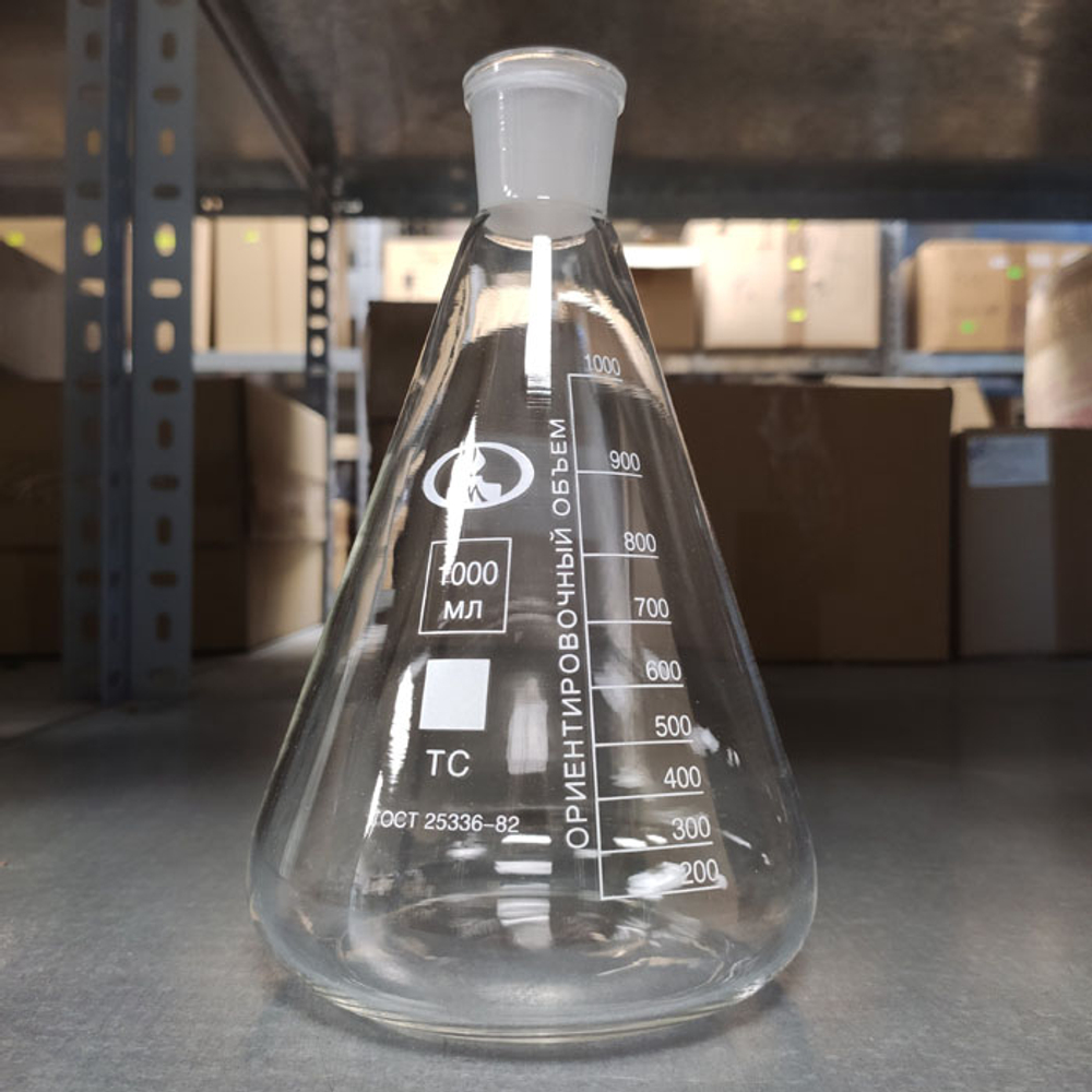 Колба коническая с шлифом, ТС,1000мл, 29/32, КН-1 Минимед (10000824), шт.