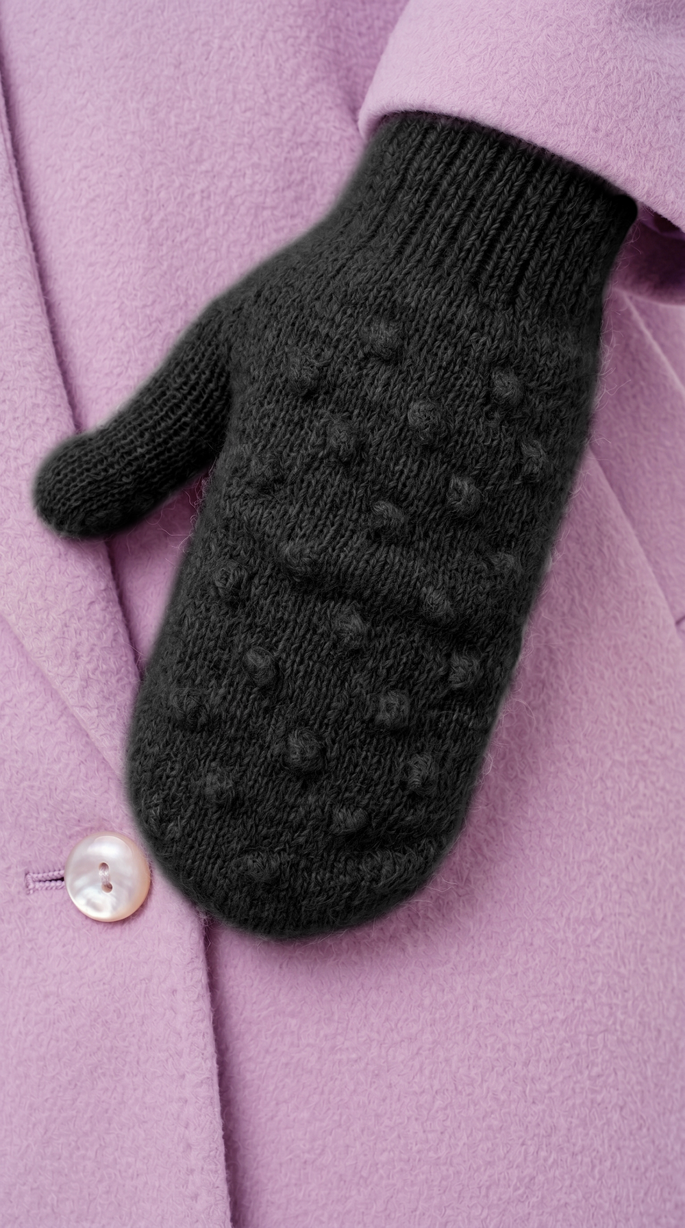 Варежки В046-07 черный