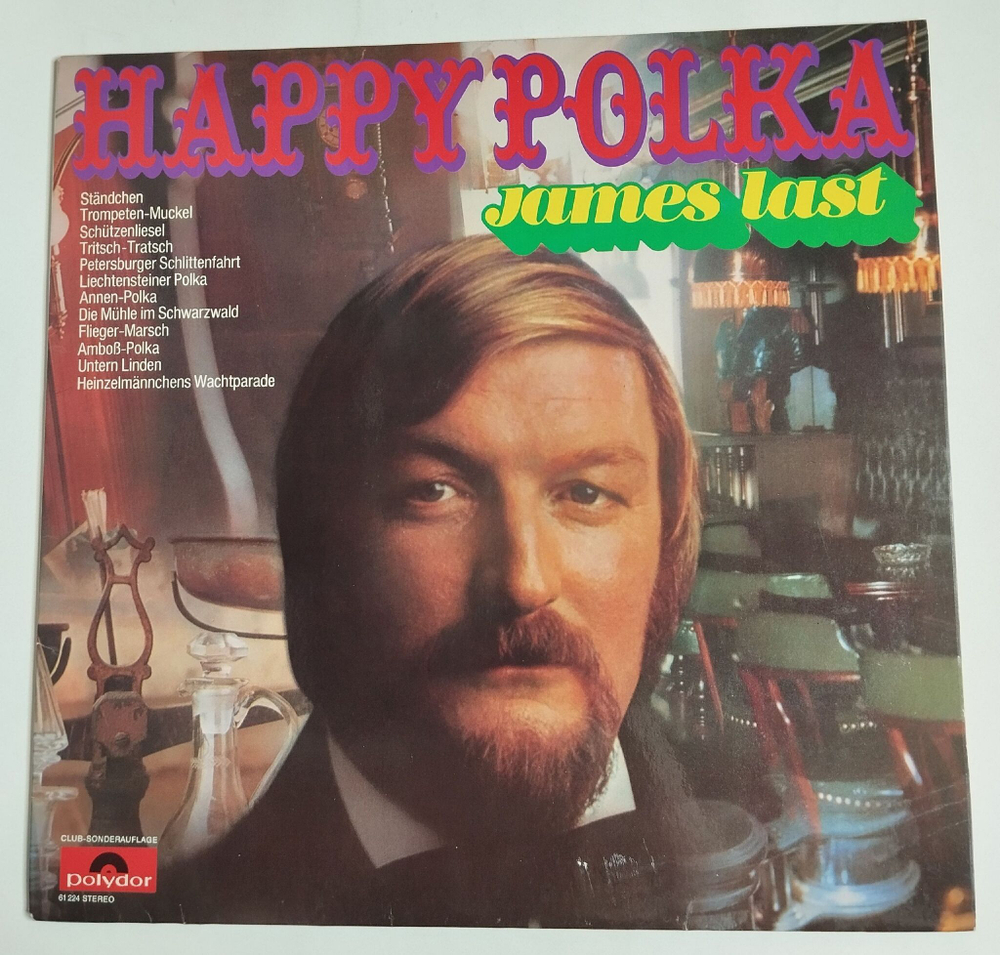 Винтажная виниловая пластинка LP James Last Happy Polka (Germany 1971) (Club Edition)