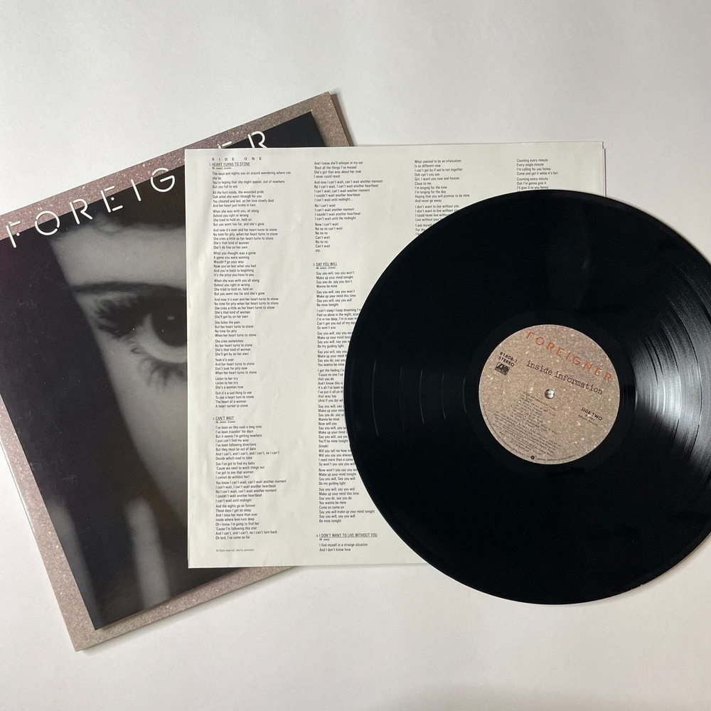 Винтажная виниловая пластинка LP Foreigner Inside Information (USA 1987) The Beat Of My Heart