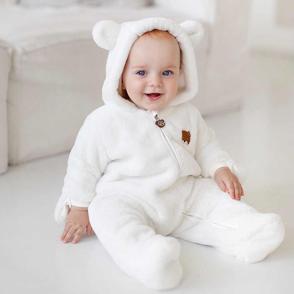 Комбинезон с ушками "Teddy Bear" (Молочный/0-3 мес. )