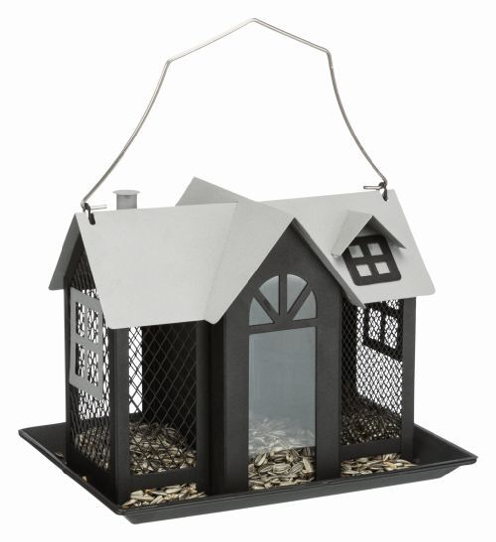 Кормушка уличная Villa, металл, 2 л/26 x 19 x 19 см, чёрный, Trixie
