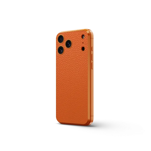 Чехол для iPhone на магните - Зернистая кожа - Оранжевый